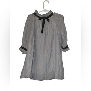 Lele for kids Gray chiffon Dress with Black bow Accents 3T NWT